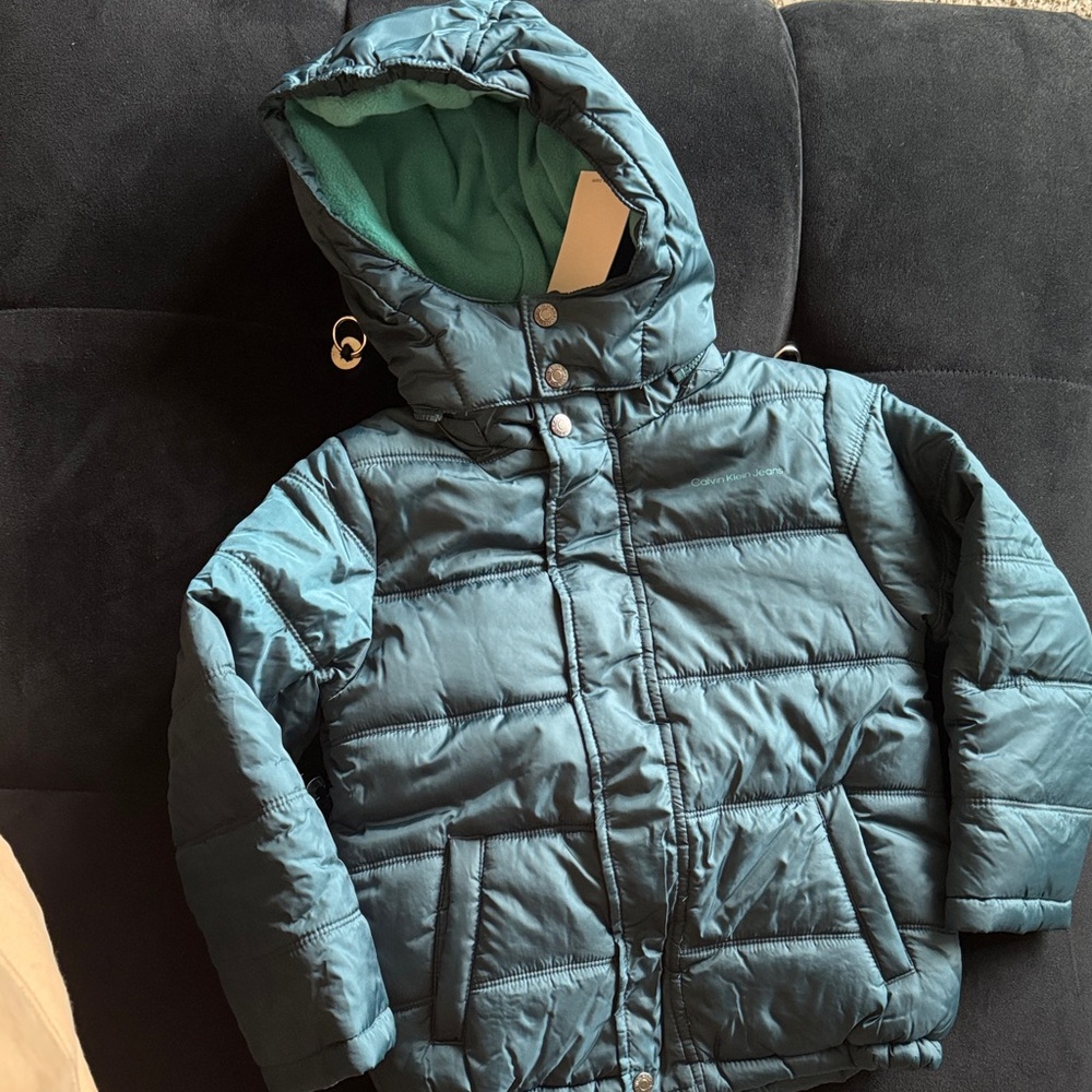 Calvin Klein Teal Puffer Jacket for Kids
